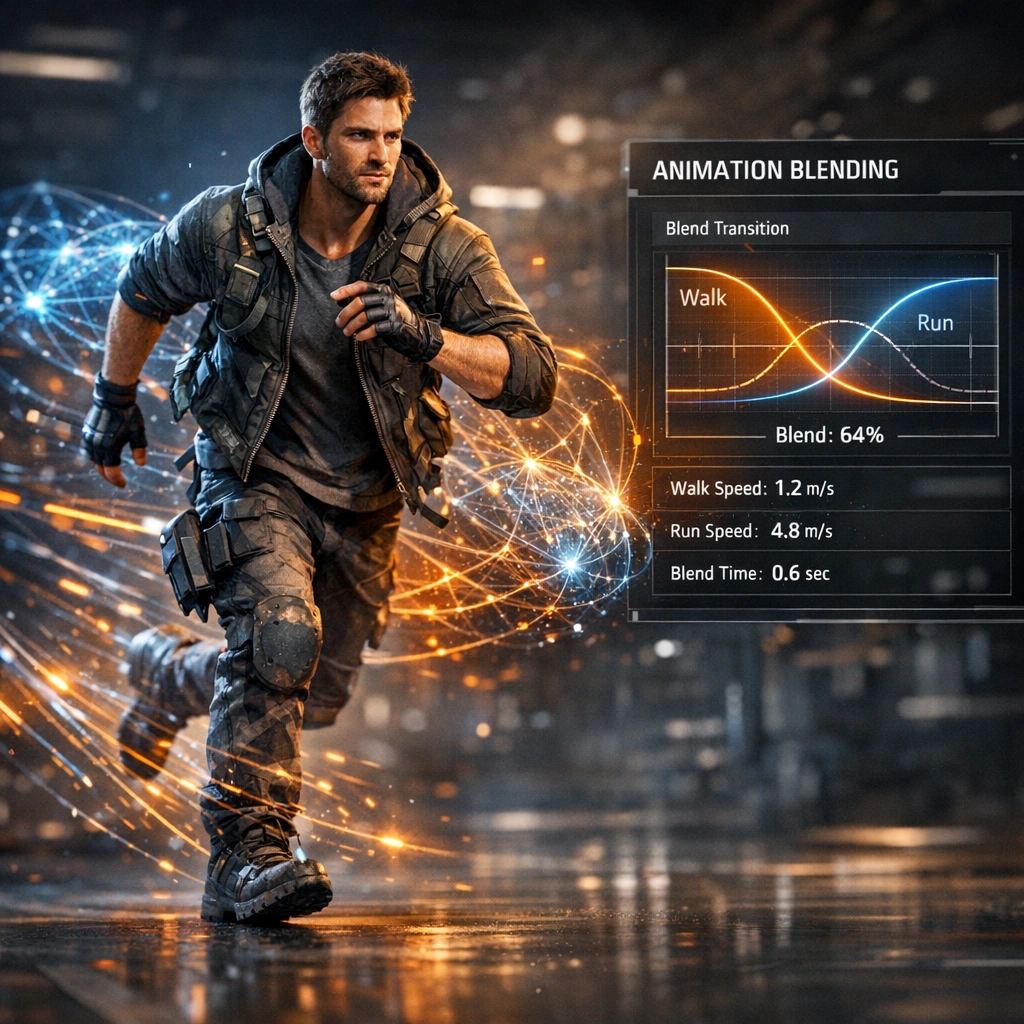 AI animation blending in games